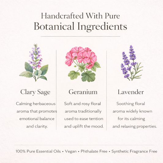Rahat women wellness essential oil blend ingredients clary sage geranium lavender by Siya Wellness
