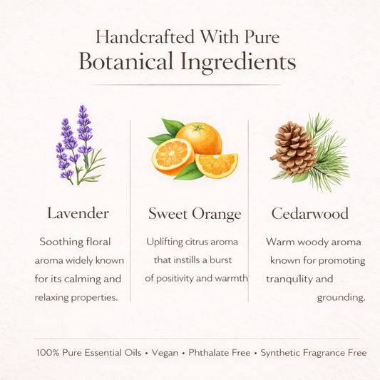 Sukoon calming essential oil blend ingredients lavender sweet orange cedarwood by Siya Wellness