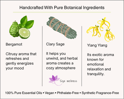 Santulan essential oil blend with clary sage, ylang ylang, and bergamot for emotional balance, relaxation, and mood support