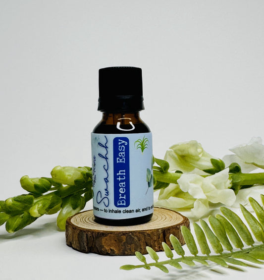 Swachh essential oil blend with eucalyptus, tea tree, and lemongrass for purifying, refreshing, and respiratory support