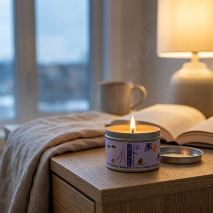 Sukoon essential oil blend with lavender, sweet orange, and cedarwood for calming, grounding, and stress relief