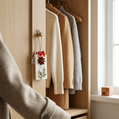 Forest essentials wax sachet with fresh woody and green notes, designed to naturally refresh closets and enclosed spaces
